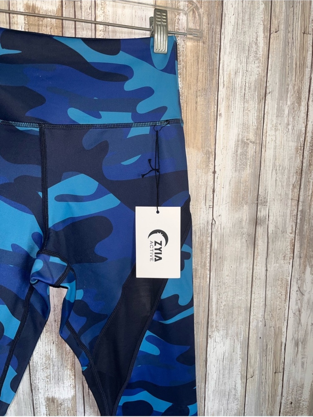 NWT ZYIA Navy Camo Mesh Light n Tight Hi Rise 7/8 Leggings Size 4 - Picture 3 of 7